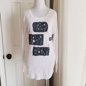 White Graphic Thermal Top